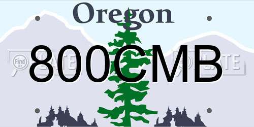 800CMB Oregon License Plate