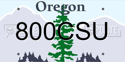 800CSU Oregon License Plate