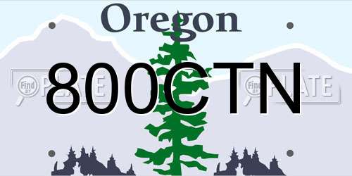 800CTN Oregon License Plate