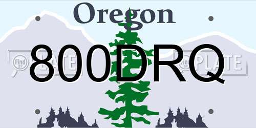 800DRQ Oregon License Plate
