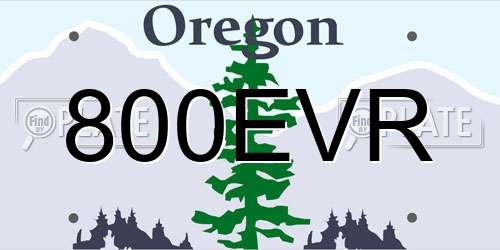 800EVR Oregon License Plate
