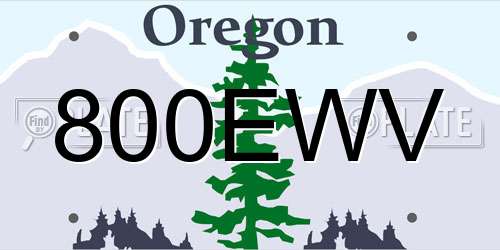 800EWV Oregon License Plate