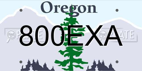 800EXA Oregon License Plate