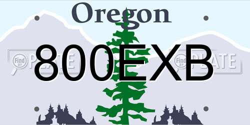 800EXB Oregon License Plate