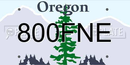 800FNE Oregon License Plate