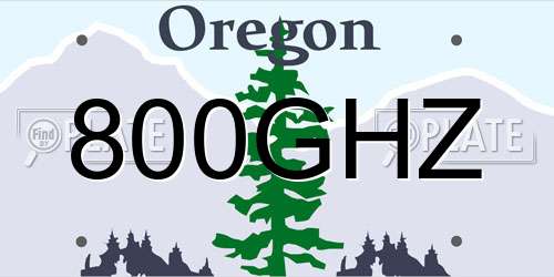 800GHZ Oregon License Plate