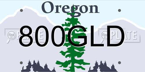 800GLD Oregon License Plate