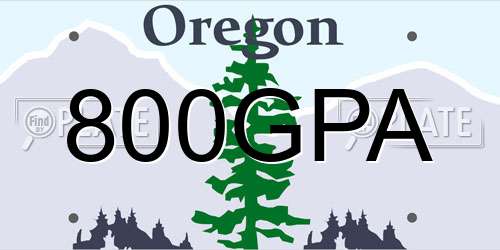 800GPA Oregon License Plate