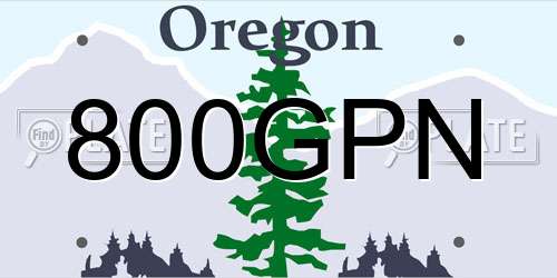 800GPN Oregon License Plate