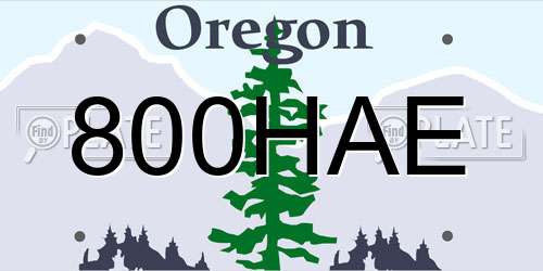 800HAE Oregon License Plate
