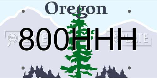 800HHH Oregon License Plate