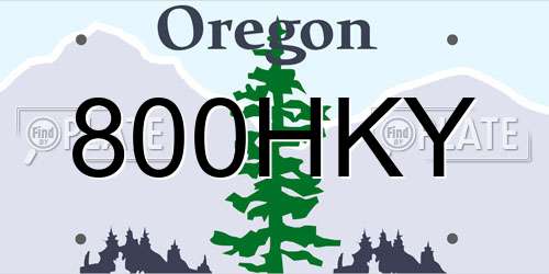800HKY Oregon License Plate