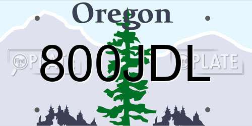 800JDL Oregon License Plate