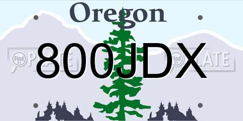 800JDX Oregon License Plate