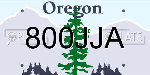 800JJA Oregon License Plate