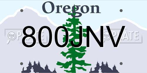 800JNV Oregon License Plate