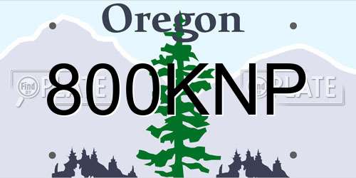 800KNP Oregon License Plate