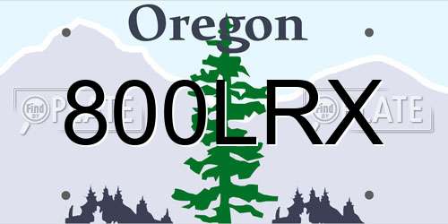 800LRX Oregon License Plate