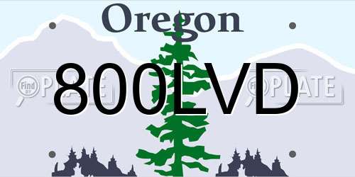 800LVD Oregon License Plate