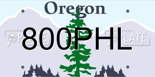800PHL Oregon License Plate