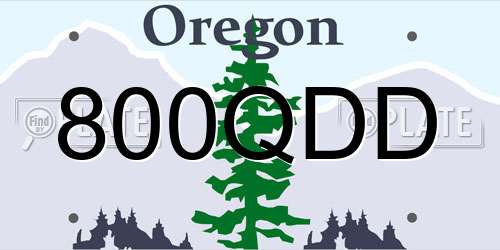 800QDD Oregon License Plate