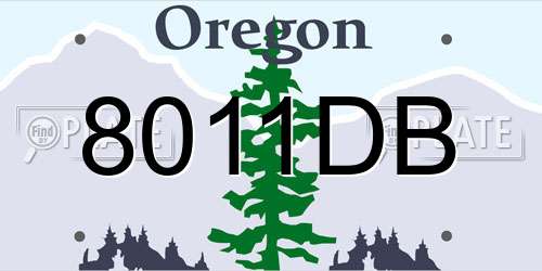 8011DB Oregon License Plate