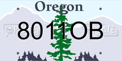 8011OB Oregon License Plate