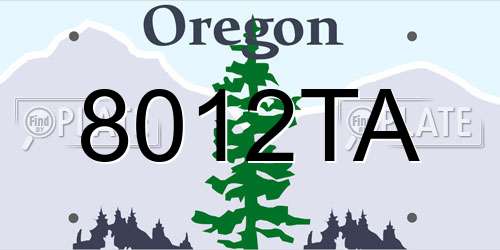 8012TA Oregon License Plate