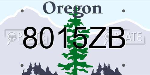 8015ZB Oregon License Plate