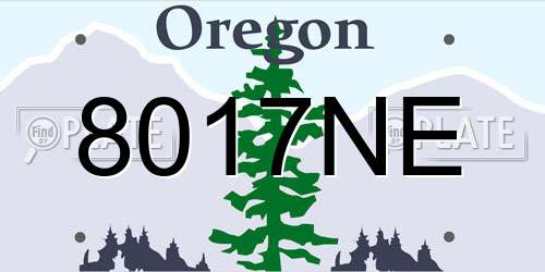 8017NE Oregon License Plate