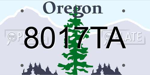 8017TA Oregon License Plate