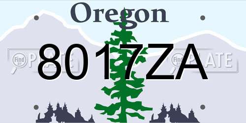 8017ZA Oregon License Plate