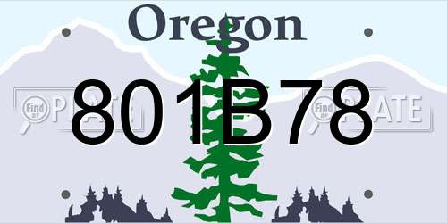 801B78 Oregon License Plate