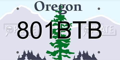801BTB Oregon License Plate