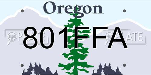 801FFA Oregon License Plate