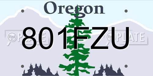 801FZU Oregon License Plate
