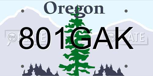 801GAK Oregon License Plate