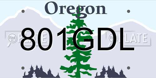 801GDL Oregon License Plate