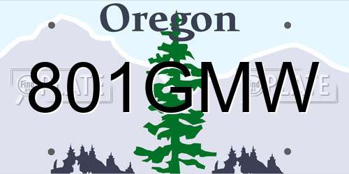 801GMW Oregon License Plate