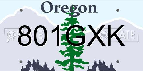 801GXK Oregon License Plate
