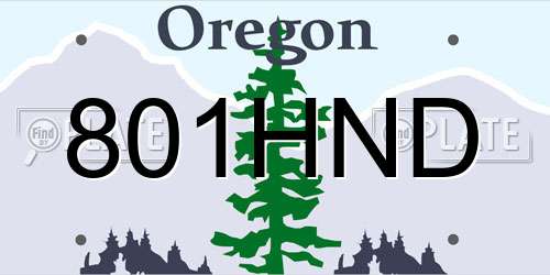 801HND Oregon License Plate
