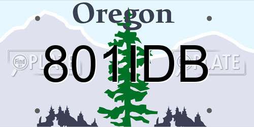 801IDB Oregon License Plate