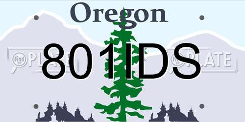 801IDS Oregon License Plate