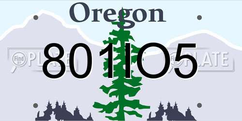 801IO5 Oregon License Plate