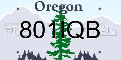 801IQB Oregon License Plate