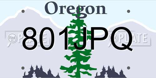 801JPQ Oregon License Plate