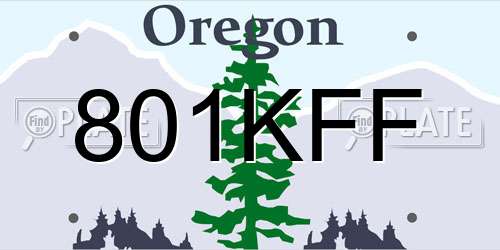 801KFF Oregon License Plate