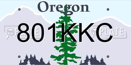 801KKC Oregon License Plate