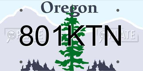 801KTN Oregon License Plate