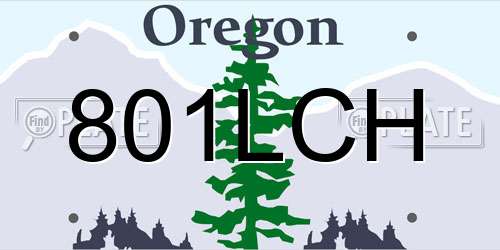 801LCH Oregon License Plate